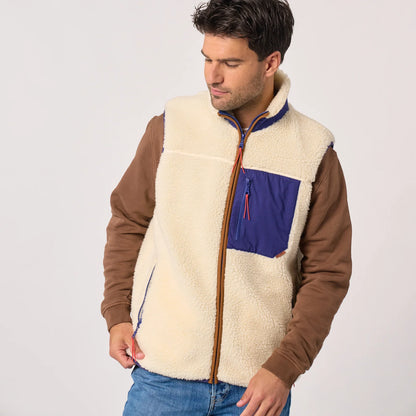 Billybelt - Veste sans manche - Sherpa - Ivoire & bleu marine