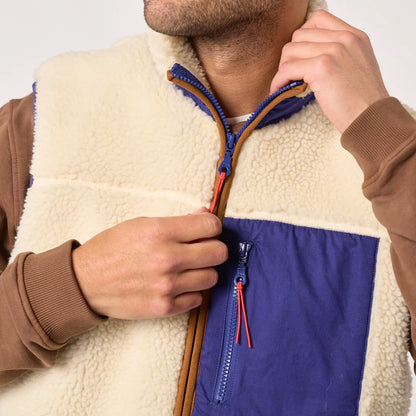 Billybelt - Veste sans manche - Sherpa - Ivoire & bleu marine