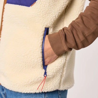 Billybelt - Veste sans manche - Sherpa - Ivoire & bleu marine