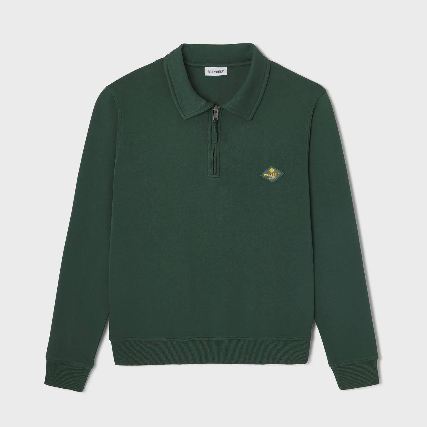 Billybelt - Sweat col camioneur - Coton biologique - Vert foncé