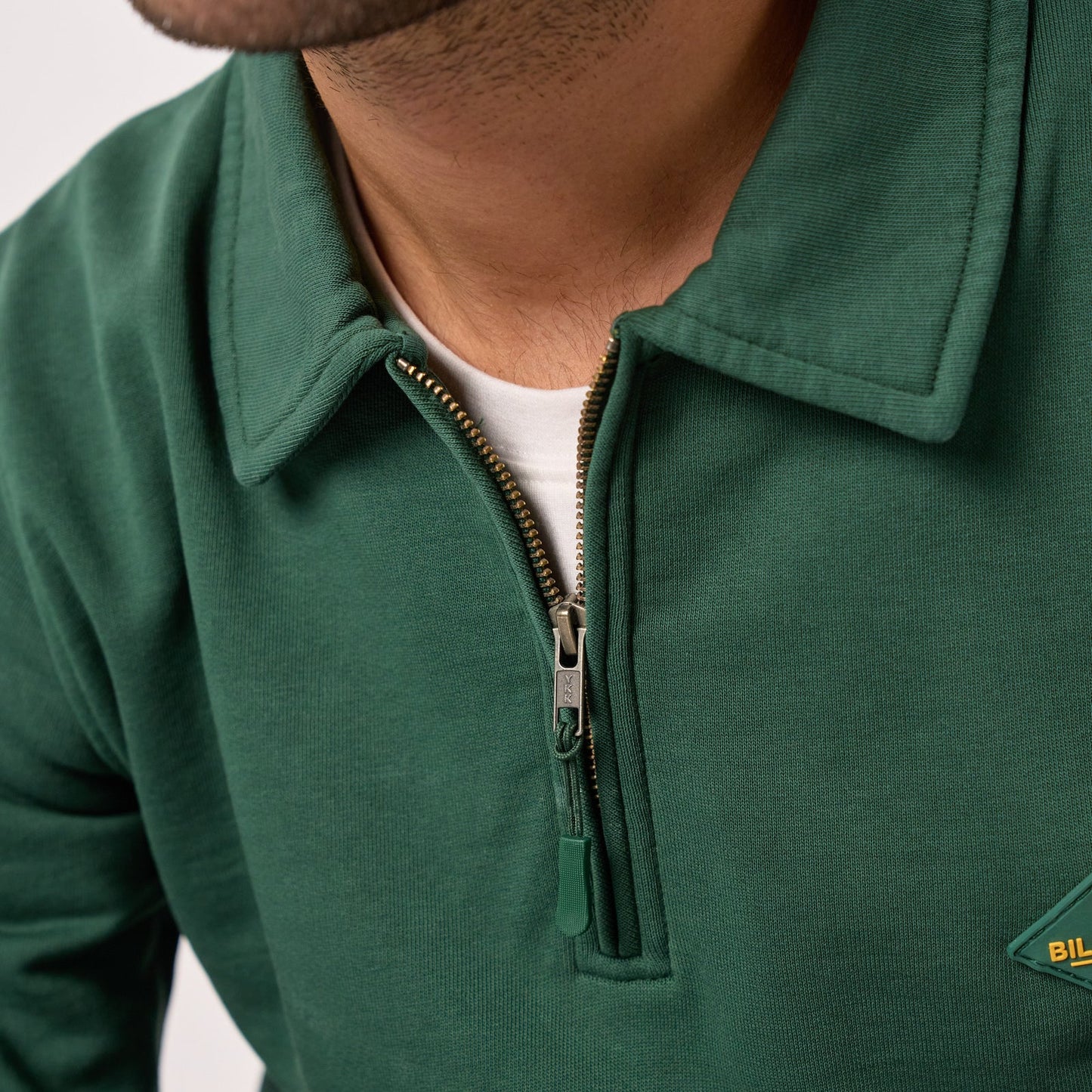 Billybelt - Sweat col camioneur - Coton biologique - Vert foncé