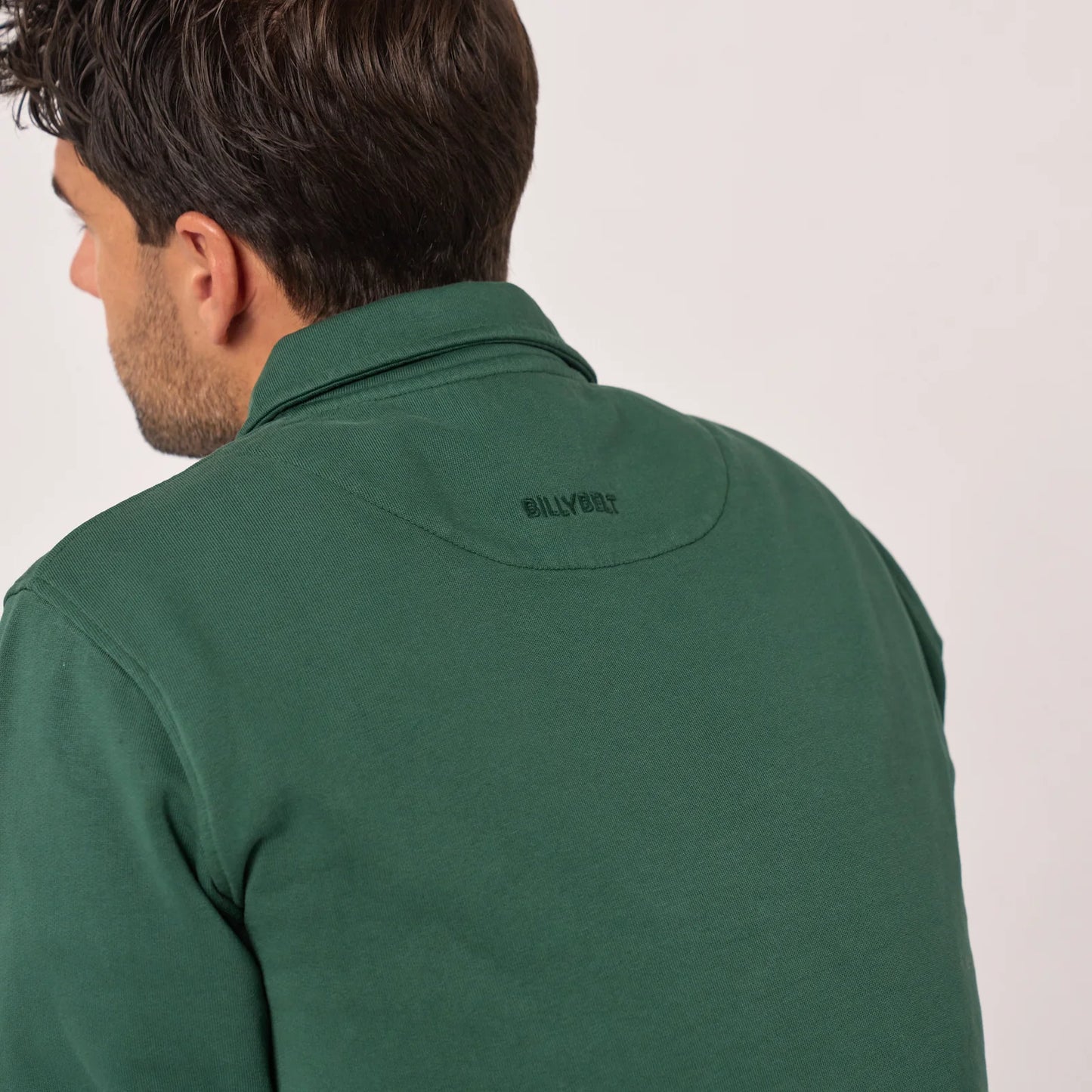 Billybelt - Sweat col camioneur - Coton biologique - Vert foncé