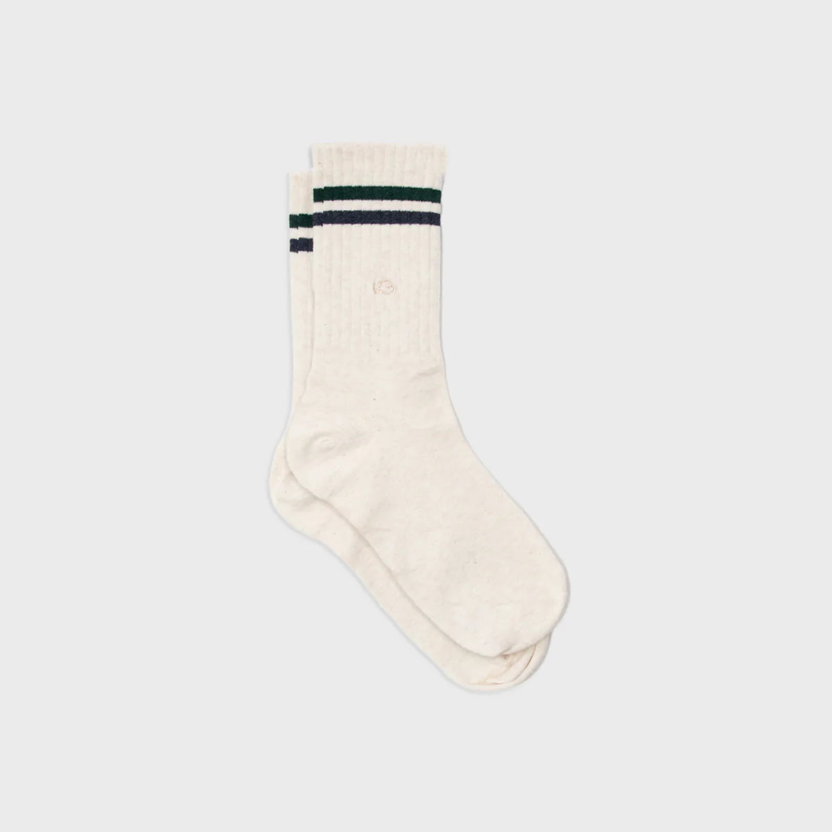 Billybelt - Chaussettes en coton peigné rétro - Beige chiné, rayé vert et noir