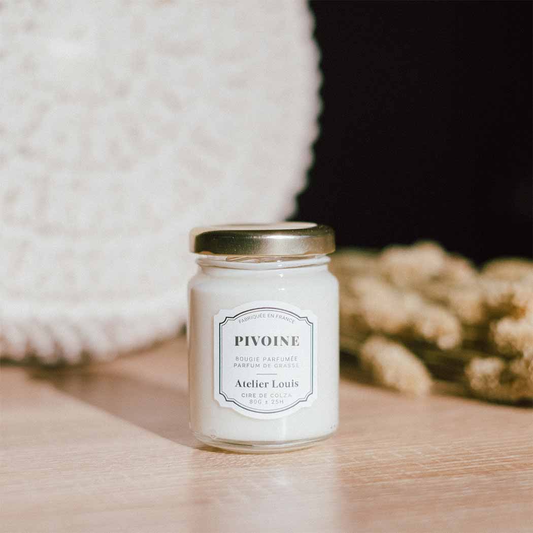 Atelier Louis - Bougie naturelle artisanale parfumée - Pivoine