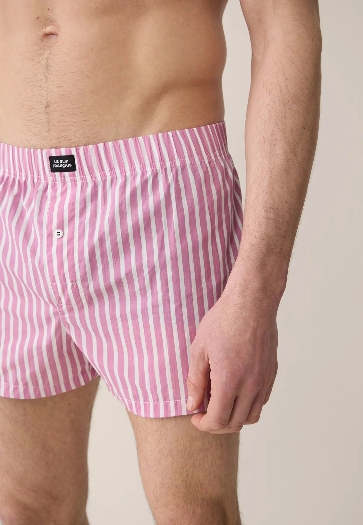 Le Slip Français - Caleçon en coton Jacques à rayures - Rose & blanc