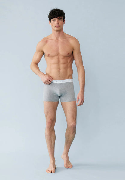 Le Slip Français - Trio boxer Redoutable - Noir gris & blanc