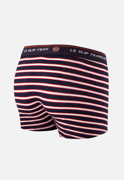 Le Slip Français - Boxer enfant en coton Petit Joseph rayé - Bleu marine rouge et blanc