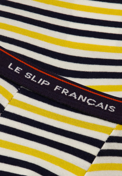 Le Slip Français - Boxer enfant en coton Petit Joseph rayé - Bleu marine & jaune