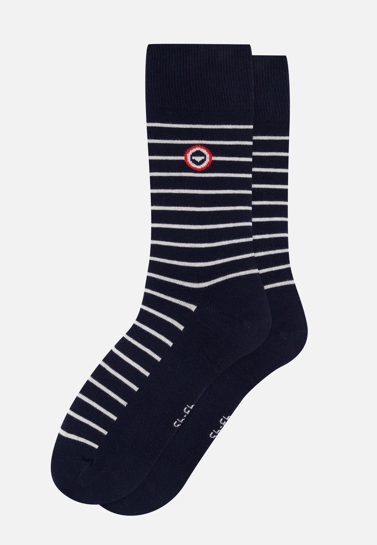 Le Slip Français - Chaussettes mi-hautes rayées Robuste - Bleu marine & blanc
