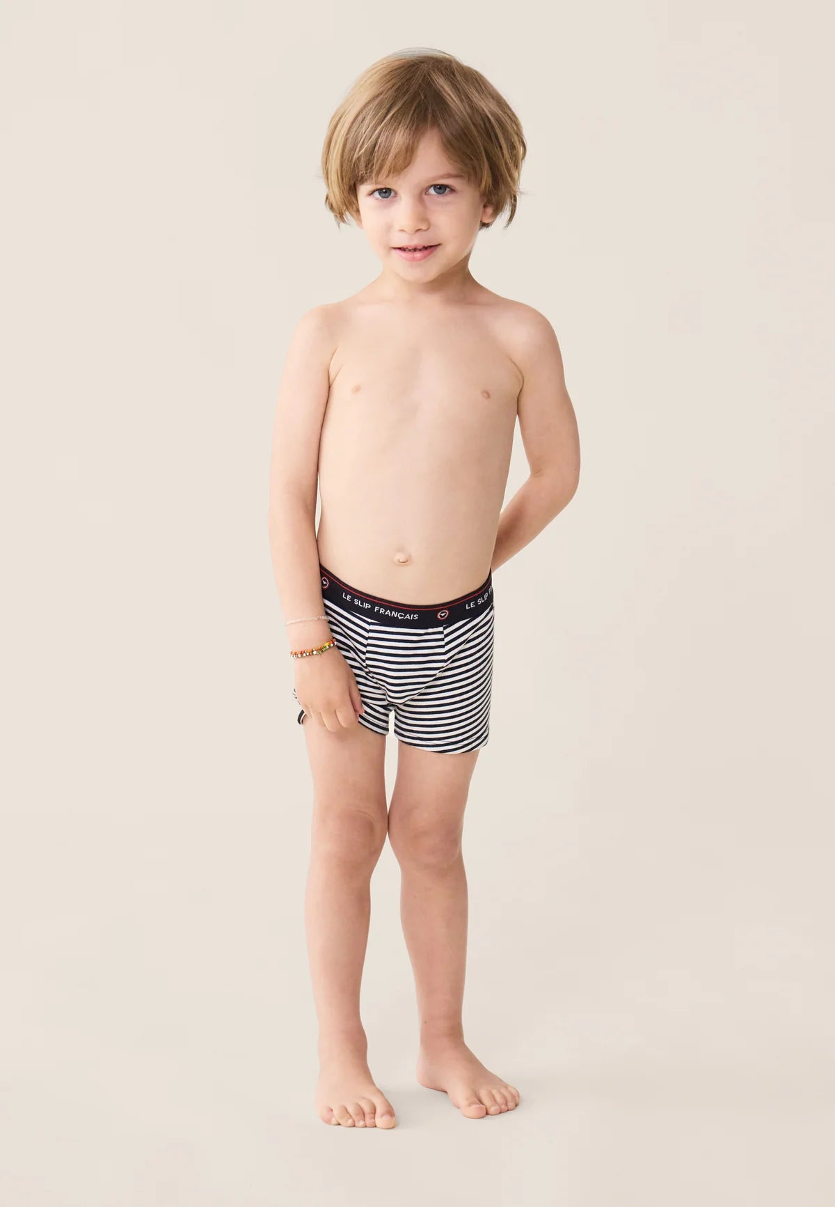 Le Slip Français - Boxer enfant en coton Petit Joseph marinière - Bleu marine & blanc