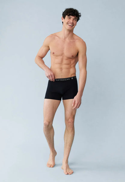 Le Slip Français - Trio boxer Redoutable - Noir gris & blanc