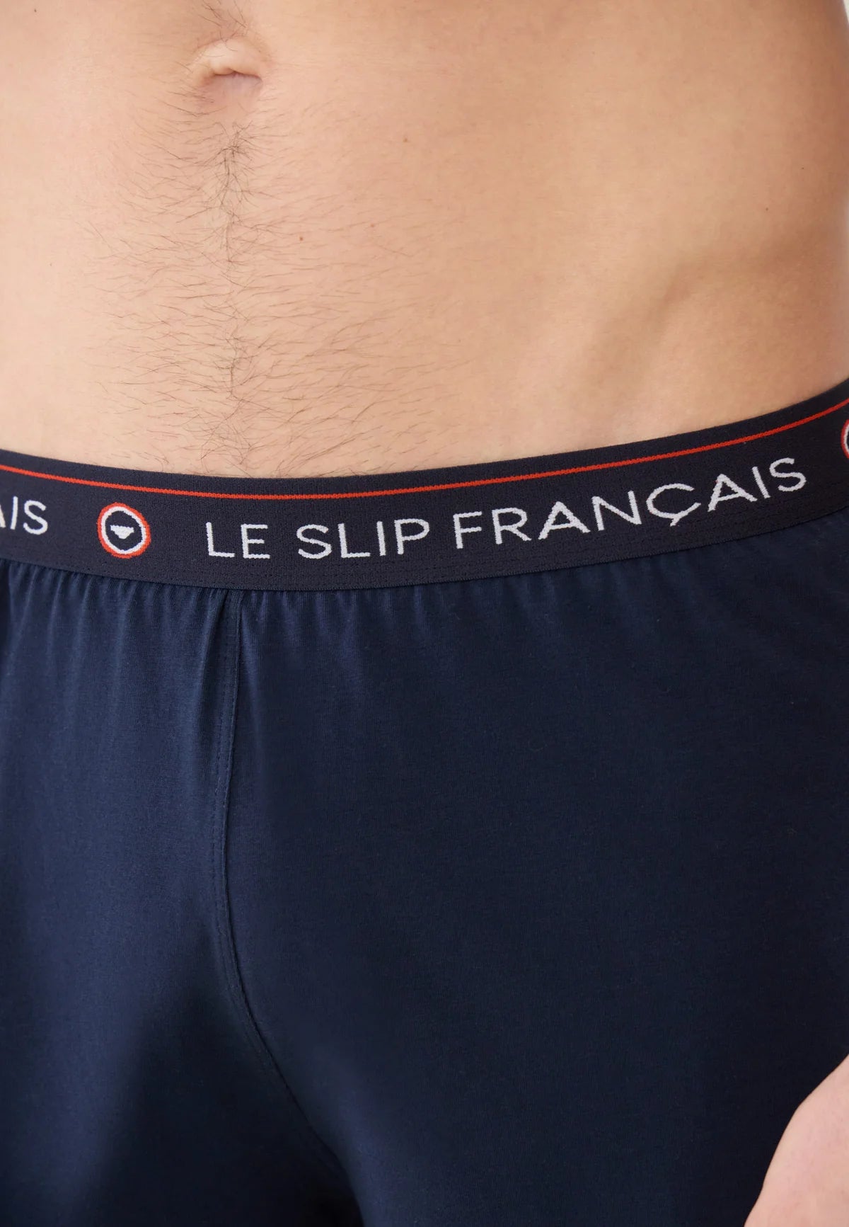Le Slip Français - Bas de pyjama court Invincible - Coton - Bleu marine