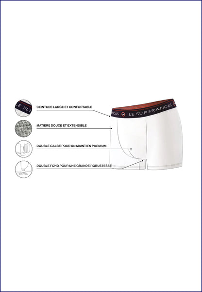 Le Slip Français - Trio boxer Redoutable - Bleu marine bleu jean & noir