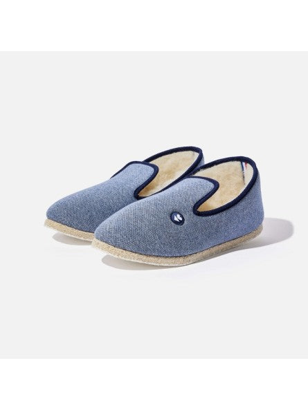 Le Slip Français - Chaussons en laine - Bleu jean