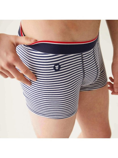Le Slip Français - Coffret boxers Marius - Trio - Bleu gris & marinière