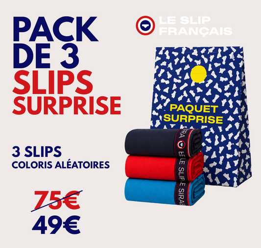 Paquet surprise - Lot de 3 slips surprise - Coloris aléatoires