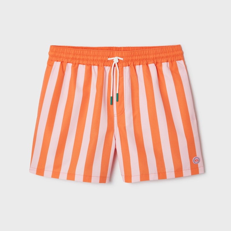 Billybelt - Short de bain Sunset Splash à rayures - 100% recyclé - Orange & rose
