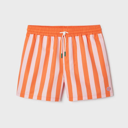 Billybelt - Short de bain Sunset Splash à rayures - 100% recyclé - Orange & rose