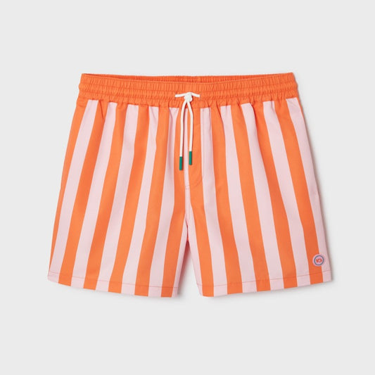 Billybelt - Short de bain Sunset Splash à rayures - 100% recyclé - Orange & rose