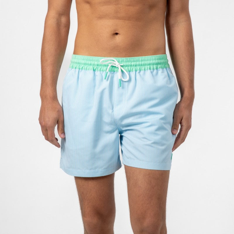 Billybelt - Short de bain Sunset Splash à rayures - 100% recyclé - Bleu & banc
