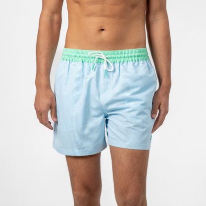 Billybelt - Short de bain Sunset Splash à rayures - 100% recyclé - Bleu & banc