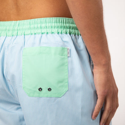 Billybelt - Short de bain Sunset Splash à rayures - 100% recyclé - Bleu & banc
