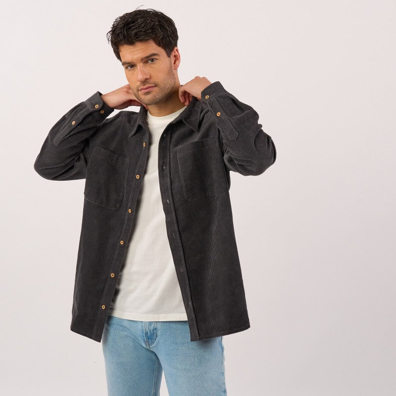Billybelt -Surchemise oversize en velours - Anthracite