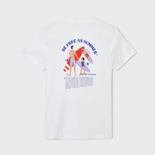 Billybelt - T-shirt surfer imprimé - 100% coton Bio - Blanc