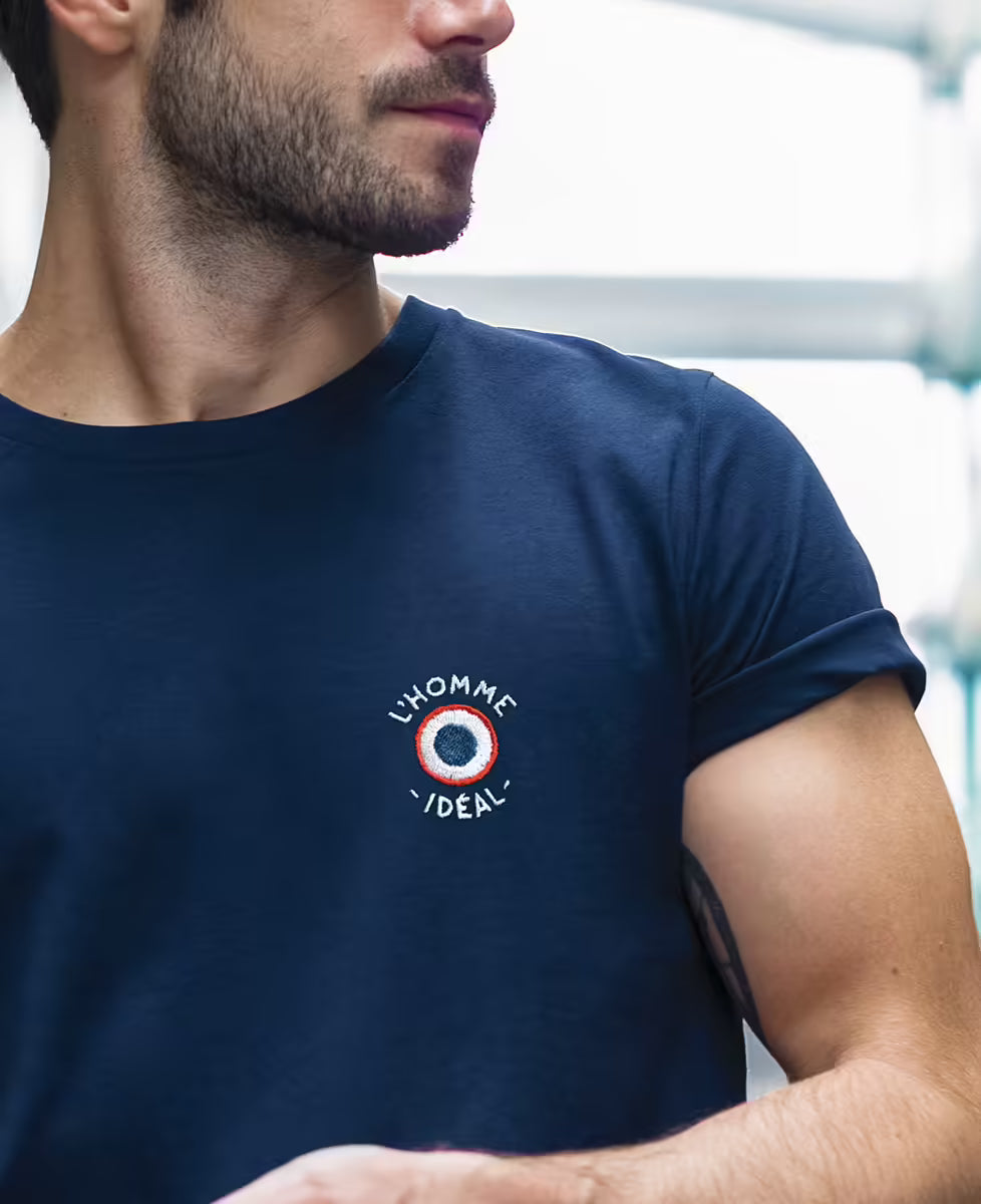Monsieur T-Shirt - T-shirt "L'homme idéal cocarde" - Bleu