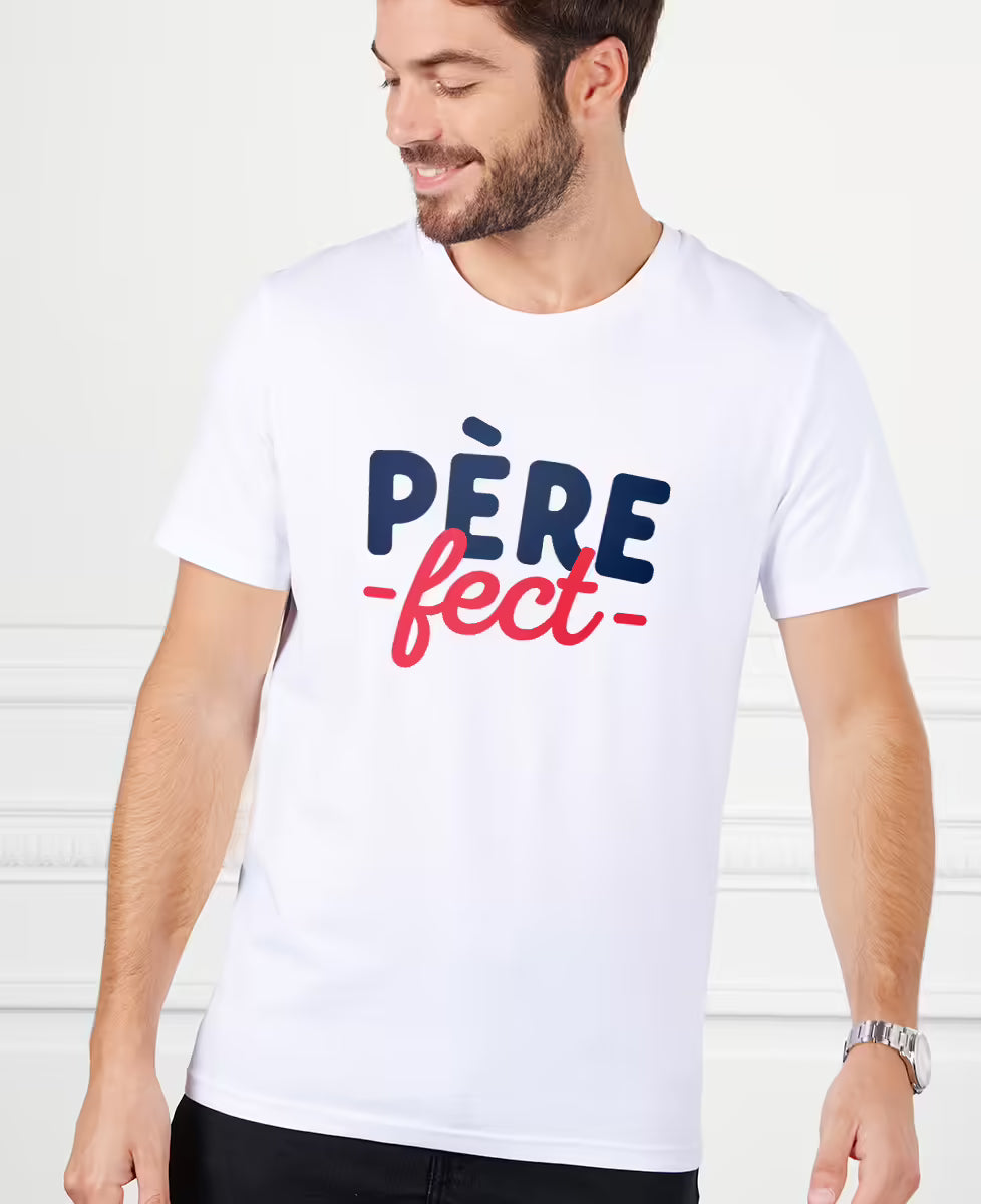 Monsieur T-Shirt - T-shirt "Pere-fect" - Blanc