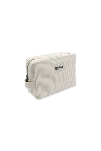 Hindbag - Trousse de toilette Léon en velours - Blanc cassé